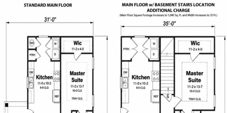 966 Sq. Ft. Modern Farmhouse Plan with 2 Bedrooms, 1 Bathroom, Open Floor Plan, and Covered Porch