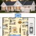 1150 Sq. Ft. Country Plan with 3 Bedrooms, 2 Bathrooms, Open Floor Plan, and 1-Car Garage