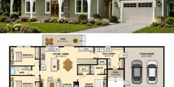 1642 Sq. Ft. Modern Plan with 3 Bedrooms, 2 Bathrooms, Open Floor Plan, and 2-Car Garage