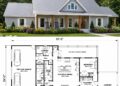 2215 Sq. Ft. Modern Farmhouse Plan with 3 Bedrooms, 2 Bathrooms, Split Layout, and 2-3 Car Garage