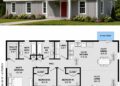 1200 Sq. Ft. Craftsman Plan with 3 Bedrooms, 2 Bathrooms, Open Floor Plan, and Covered Patio