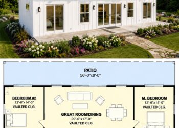 1512 Sq. Ft. Modern House Plan with 2 Bedrooms and Open Living
