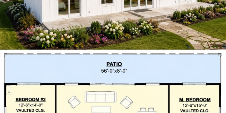 1512 Sq. Ft. Modern House Plan with 2 Bedrooms and Open Living