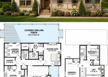 1836 Sq. Ft. Cabin Plan with 3 Bedrooms and Rustic Mountain Charm