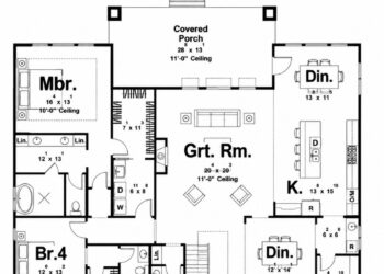 2987 Sq. Ft. Modern House Plan with 4 Bedrooms and Spacious Open Living