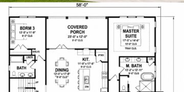2534 Sq. Ft. Modern Farmhouse Plan with 3–4 Bedrooms and Private Home Office