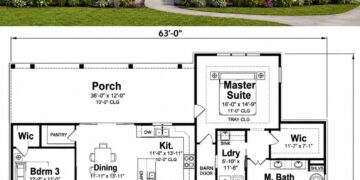 2103 Sq. Ft. Modern Farmhouse Plan with 3–4 Bedrooms and Spacious Open Living