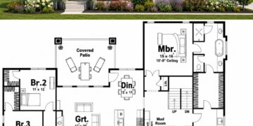 2569 Sq. Ft. Modern Farmhouse Plan with 4 Bedrooms and Spacious Family Living