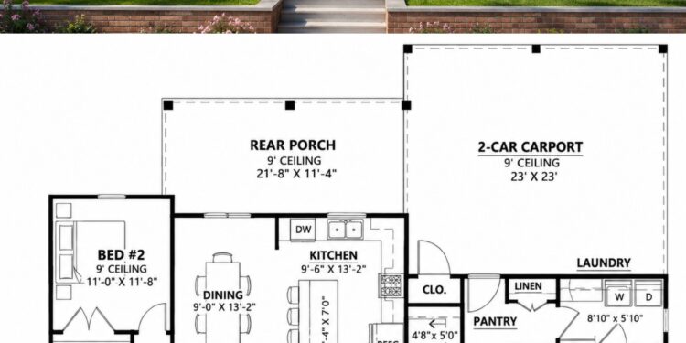1591 Sq. Ft. Modern Farmhouse Plan with 3 Bedrooms and Smart Split Layout