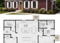 1040 Sq. Ft. Traditional House Plan with 2 Bedrooms and Open Living