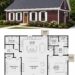 1040 Sq. Ft. Traditional House Plan with 2 Bedrooms and Open Living