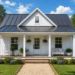 1055 Sq. Ft. Cabin Plan with 2 Bedrooms, 2 Bathrooms, Open Living Area, and Covered Porch