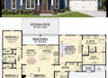 1675 Sq. Ft. Cottage Plan with 3 Bedrooms, 2 Bathrooms, Front and Rear Porches, and 2-Car Garage