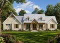 2343 Sq. Ft. Modern Farmhouse Plan with 4 Bedrooms, 3.5 Bathrooms, Home Office, and 2-Car Garage