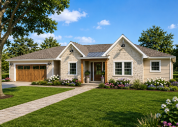 1962 Sq. Ft. Modern Farmhouse Plan with Flexible 2–3 Bedroom Living