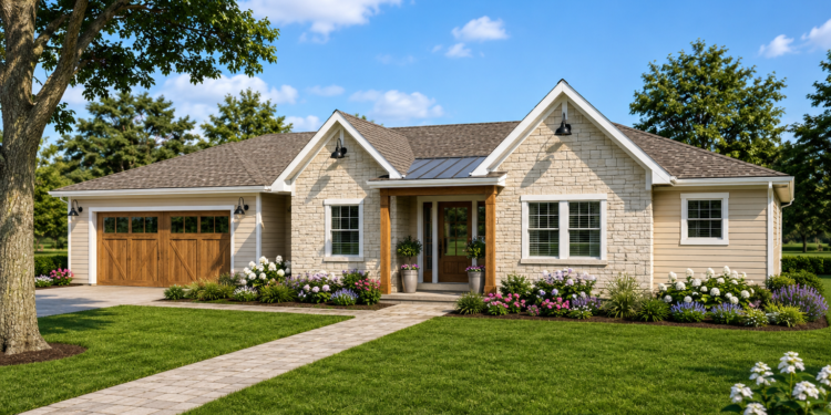 1962 Sq. Ft. Modern Farmhouse Plan with Flexible 2–3 Bedroom Living
