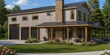 2000 Sq. Ft. Barndominium Plan with 3 Bedrooms and 4-Car Garage