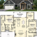 1700 Sq. Ft. Modern Farmhouse Plan with 4 Bedrooms, 2 Bathrooms, and 2-Car Garage