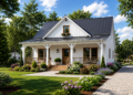 1020 Sq. Ft. Modern Farmhouse Plan with 2 Bedrooms, 2 Bathrooms, Open Floor Plan, and Covered Porch