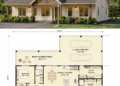 1717 Sq. Ft. Modern Farmhouse Plan with 3 Bedrooms, 2 Bathrooms, Split Layout, and Open Family Living