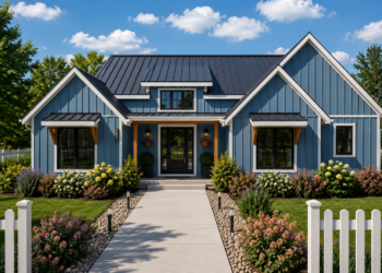 1651 Sq. Ft. Modern Farmhouse Plan with 3 Bedrooms, 2 Bathrooms, Covered Porch, and 2-Car Garage
