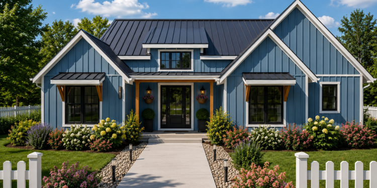 1651 Sq. Ft. Modern Farmhouse Plan with 3 Bedrooms, 2 Bathrooms, Covered Porch, and 2-Car Garage