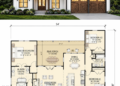 1941 Sq. Ft. Modern Farmhouse Plan with 3 Bedrooms, 2 Bathrooms, Office, and 2-Car Garage
