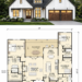 1941 Sq. Ft. Modern Farmhouse Plan with 3 Bedrooms, 2 Bathrooms, Office, and 2-Car Garage