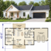 1425 Sq. Ft. Modern Farmhouse Plan with 3 Bedrooms, 2 Bathrooms, Open Living, and 2-Car Garage