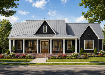 2648 Sq. Ft. Modern Farmhouse Plan with 3 Bedrooms, 3.5 Bathrooms, Bonus Room, and 2-Car Garage