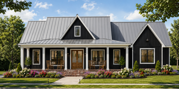 2648 Sq. Ft. Modern Farmhouse Plan with 3 Bedrooms, 3.5 Bathrooms, Bonus Room, and 2-Car Garage