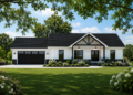 1660 Sq. Ft. Modern Farmhouse Plan with 3 Bedrooms, 2 Bathrooms, Open Floor Plan, and 2-Car Garage