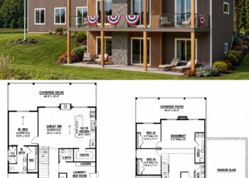 1161 Sq. Ft. Modern House Plan with 1–3 Bedrooms and an Expansive 3-Car Garage
