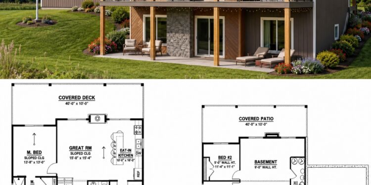 1161 Sq. Ft. Modern House Plan with 1–3 Bedrooms and an Expansive 3-Car Garage