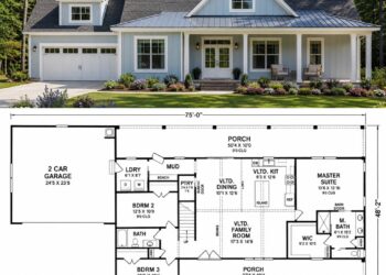 1535 Sq. Ft. Modern Farmhouse Plan with 3–4 Bedrooms and Optional Loft