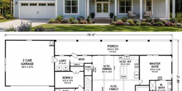 1535 Sq. Ft. Modern Farmhouse Plan with 3–4 Bedrooms and Optional Loft