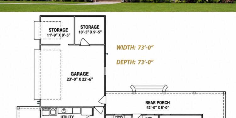 1768 Sq. Ft. Country House Plan with 3 Bedrooms, Home Office, and Wraparound Porch