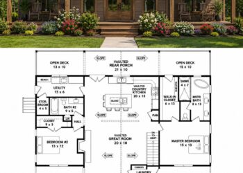 1485 Sq. Ft. Country House Plan with 2 Bedrooms and Flexible Basement Option