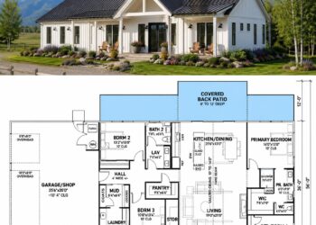 2088 Sq. Ft. Modern Farmhouse Plan with 3–4 Bedrooms and 3-Car Garage