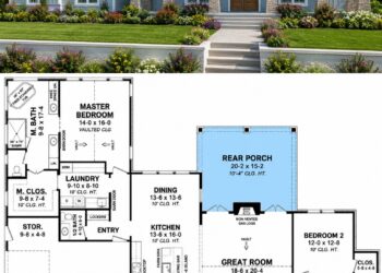 2454 Sq. Ft. Modern Farmhouse Plan with 3 Bedrooms, Office, and 3-Car Garage