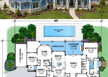 3065 Sq. Ft. Craftsman House Plan with 4 Bedrooms, Media Room, and 3-Car Garage