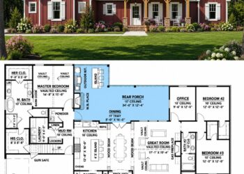 2230 Sq. Ft. Modern Farmhouse Plan with 3 Bedrooms, Office, and Bonus Room