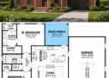 996 Sq. Ft. Modern Farmhouse Plan with 2 Bedrooms and Open-Concept Living