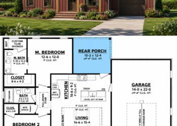 996 Sq. Ft. Modern Farmhouse Plan with 2 Bedrooms and Open-Concept Living