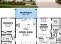 1521 Sq. Ft. Country House Plan with 3 Bedrooms and Open-Concept Living