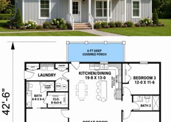 1425 Sq. Ft. Modern Farmhouse Plan with 3 Bedrooms and Open-Concept Living1425 Sq. Ft. Modern Farmhouse Plan with 3 Bedrooms and Open-Concept Living