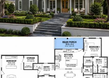 1448 Sq. Ft. Modern Farmhouse Plan with 2–3 Bedrooms and Flexible Bonus Room