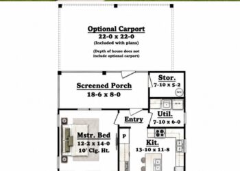 1300 Sq. Ft. Modern Farmhouse Plan with 3 Bedrooms and Screened Porch