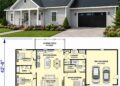 1425 Sq. Ft. Modern Farmhouse Plan with 3 Bedrooms and 2-Car Garage