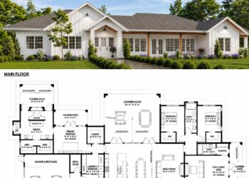 2933 Sq. Ft. Modern Farmhouse Plan with 3–4 Bedrooms and 2-Car Garage